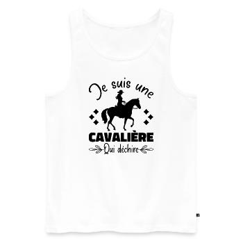 Ein Reiter, der auf einem Pferd reitet, das Geschenk zerreißt - Männer Premium Bio Tank Top - Weiß - Vorne - Michal (187cm)