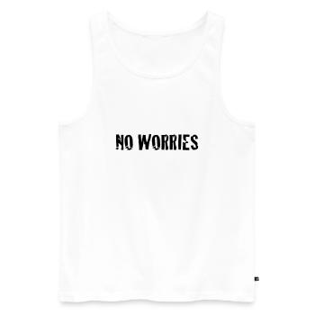 no worries - Débardeur bio Premium Homme - blanc - Devant - AI Model Male 178 light (178cm)