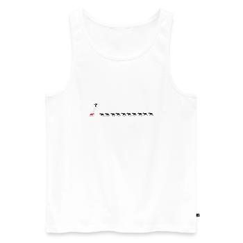 Orignaux 10 +1 =? confus Elk - Débardeur bio Premium Homme - blanc - Devant - AI Model Male 178 light (178cm)