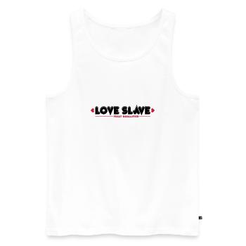 Love Slave 2c - Männer Premium Bio Tank Top - Weiß - Vorne - AI Model Male 178 light (178cm)