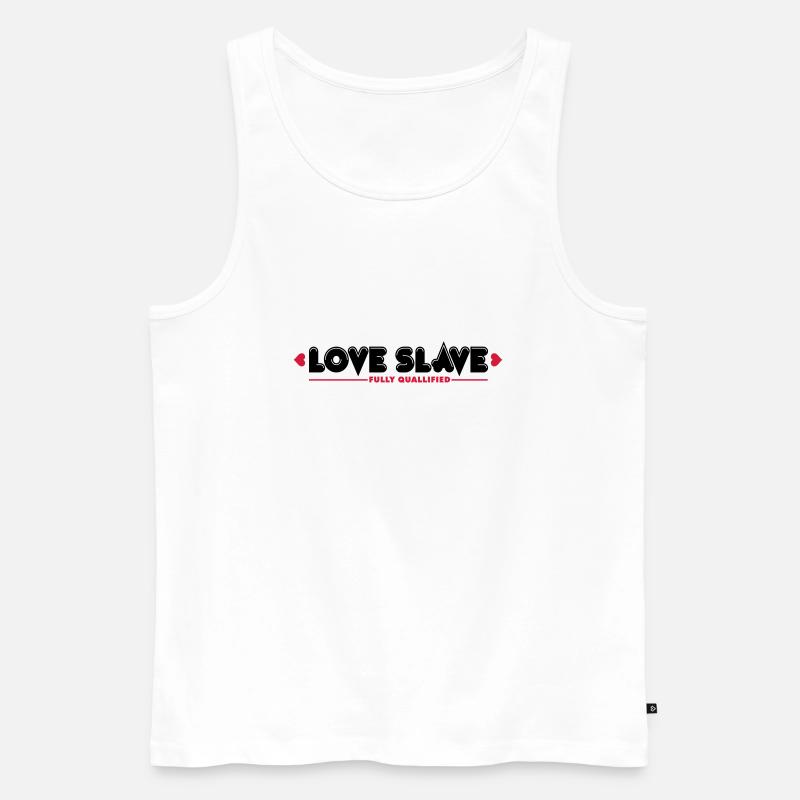 Love Slave 2c - Männer Premium Bio Tank Top - Weiß