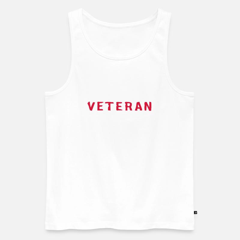 veteran_vec_1 de - Männer Premium Bio Tank Top - Weiß
