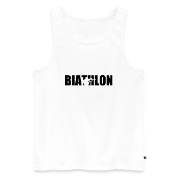 Biathlon - Männer Premium Bio Tank Top - Weiß - Vorne - AI Model Male 178 light (178cm)