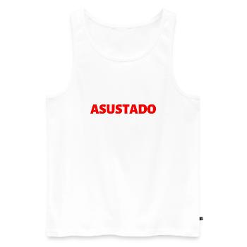 verängstigt Spanisch Sprache - Männer Premium Bio Tank Top - Weiß - Vorne - Michal (187cm)