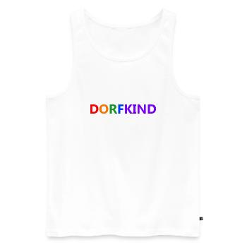 dorfkind - Männer Premium Bio Tank Top - Weiß - Vorne - AI Model Male 178 light (178cm)