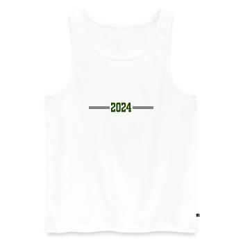 2024 - Men's Premium Organic Tank Top - white - Front - AI Model Male 178 light (178cm)