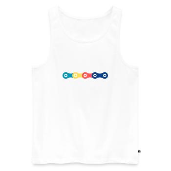 Colorful bike chains - Men's Premium Organic Tank Top - white - Front - AI Model Male 178 light (178cm)