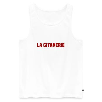 La Gitanerie - Débardeur bio Premium Homme - blanc - Devant - AI Model Male 178 light (178cm)