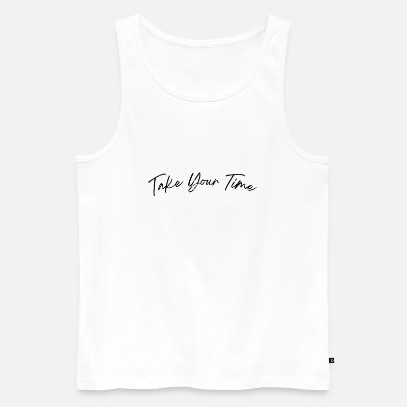 Take Your Time - Männer Premium Bio Tank Top - Weiß