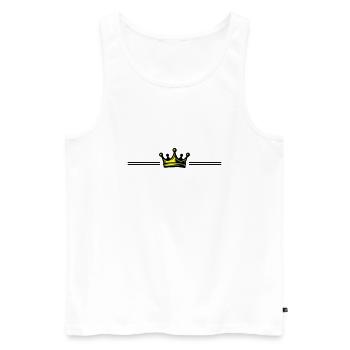 Élément de symbole de couronne - Débardeur bio Premium Homme - blanc - Devant - Michal (187cm)