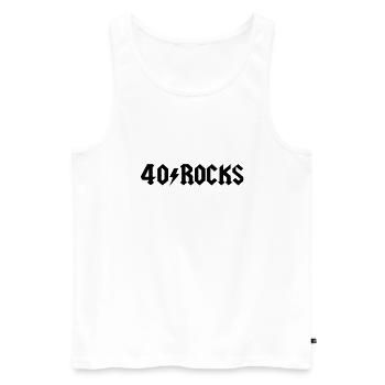 40 - Men's Premium Organic Tank Top - white - Front - AI Model Male 178 light (178cm)