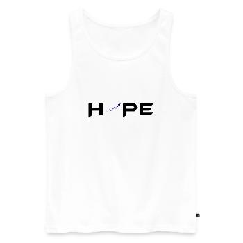 Trading de Bitcoin et d'actions cryptographiques - Débardeur bio Premium Homme - blanc - Devant - Michal (187cm)