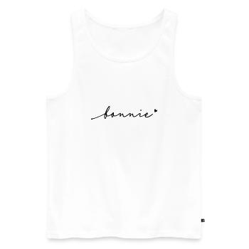 Nom cursif de Bonnie - Débardeur bio Premium Homme - blanc - Devant - AI Model Male 178 light (178cm)