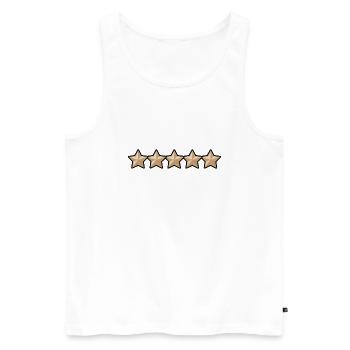 Fünf Gold Sterne, 5 stars, Gewinner, Sieger, Beste - Männer Premium Bio Tank Top - Weiß - Vorne - AI Model Male 178 light (178cm)