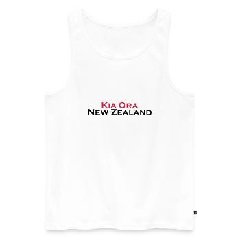 Kia Ora New Zealand - Männer Premium Bio Tank Top - Weiß - Vorne - Michal (187cm)