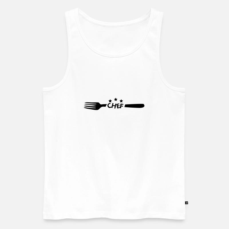 fourchette chef - Männer Premium Bio Tank Top - Weiß