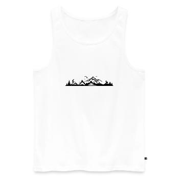 Skyline - Berge Alpen - Männer Premium Bio Tank Top - Weiß - Vorne - Michal (187cm)
