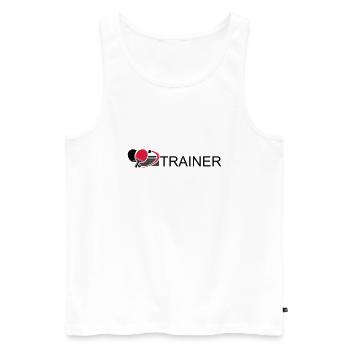 Trainer - Männer Premium Bio Tank Top - Weiß - Vorne - Michal (187cm)