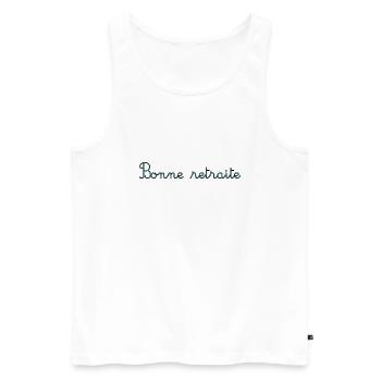 RETRAITE. RETRAITE. RETRAITEE. RETRAITE. BEST - Débardeur bio Premium Homme - blanc - Devant - Michal (187cm)
