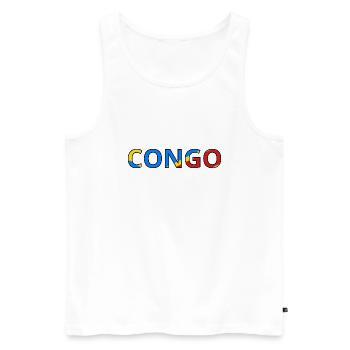 Drapeau Congo (Rép. dém.) - Débardeur bio Premium Homme - blanc - Devant - Michal (187cm)