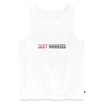Just Married Text Logo Design - Men's Premium Organic Tank Top - white - Front - AI Model Male 178 light (178cm)