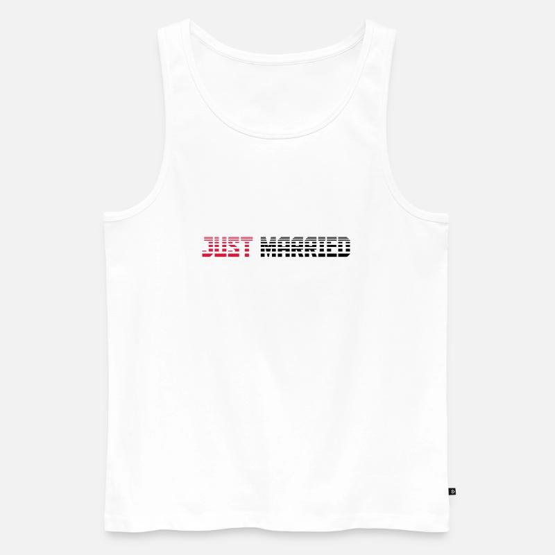 Just Married Text Logo Design - Männer Premium Bio Tank Top - Weiß