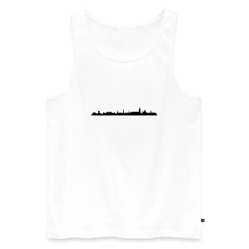 Skyline - Kopenhagen - Männer Premium Bio Tank Top - Weiß - Vorne - Michal (187cm)