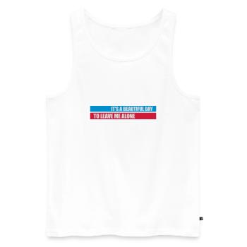 leave me alone day - Männer Premium Bio Tank Top - Weiß - Vorne - AI Model Male 178 light (178cm)