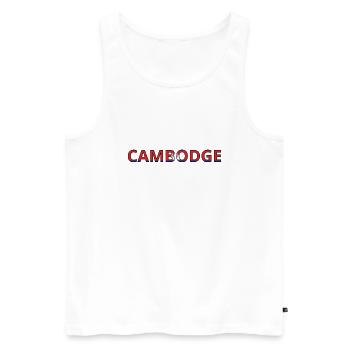 Cambodia Flag - Men's Premium Organic Tank Top - white - Front - AI Model Male 178 light (178cm)