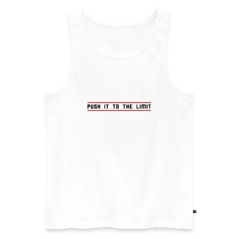 Push it to the limit - Men's Premium Organic Tank Top - white - Front - AI Model Male 178 light (178cm)