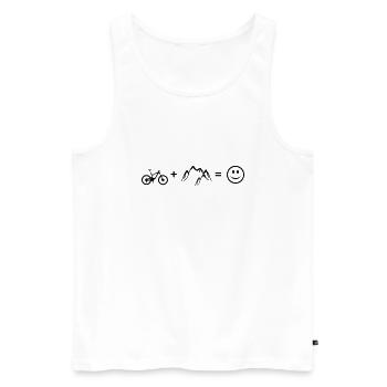 Mountain-Bike – Berge – Glück (dh) - Männer Premium Bio Tank Top - Weiß - Vorne - Michal (187cm)