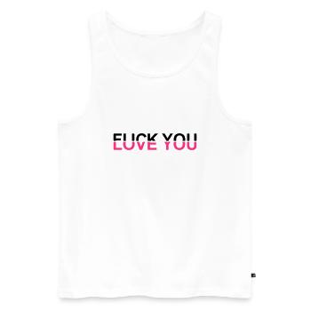 Fuck You - Love You - Débardeur bio Premium Homme - blanc - Devant - AI Model Male 178 light (178cm)