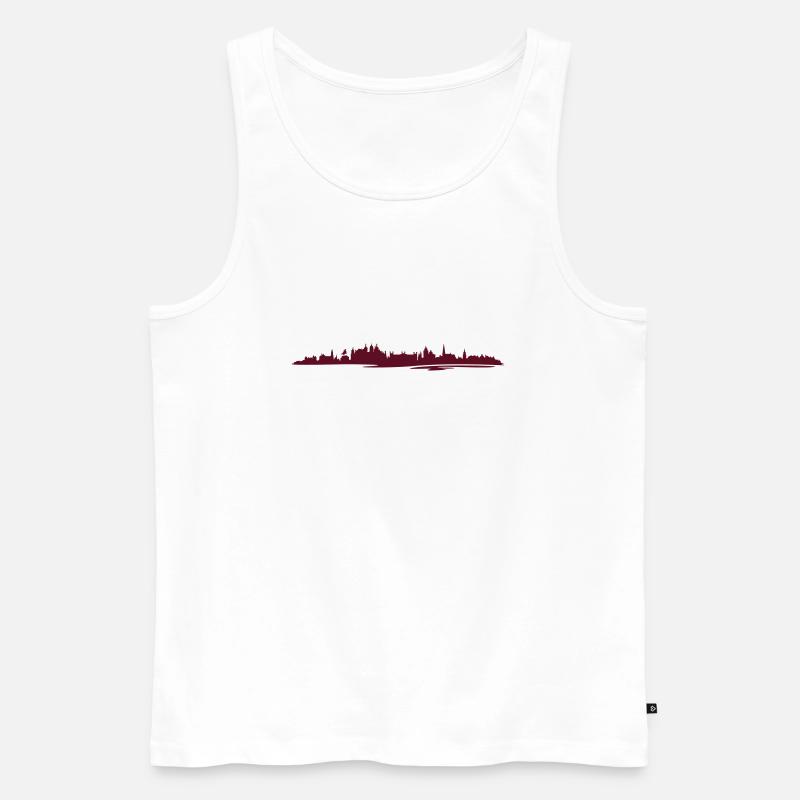 Skyline - Schwerin - Männer Premium Bio Tank Top - Weiß