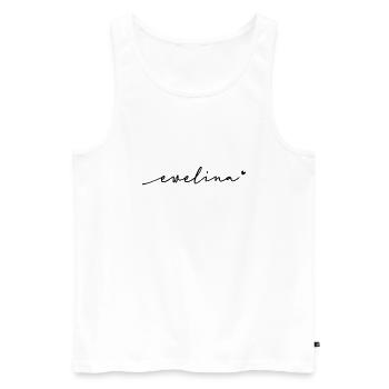 Nom cursif Ewelina - Débardeur bio Premium Homme - blanc - Devant - Michal (187cm)