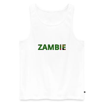 Drapeau Zambie - Débardeur bio Premium Homme - blanc - Devant - Michal (187cm)