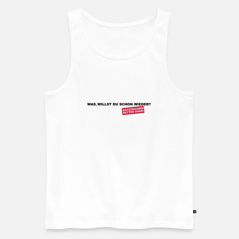 Satzzeichen retten Ehen! - Männer Premium Bio Tank Top - Weiß