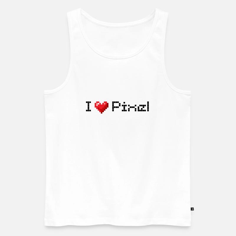 I love pixel - Männer Premium Bio Tank Top - Weiß