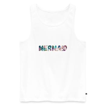 Meerjungfrau - Männer Premium Bio Tank Top - Weiß - Vorne - Michal (187cm)