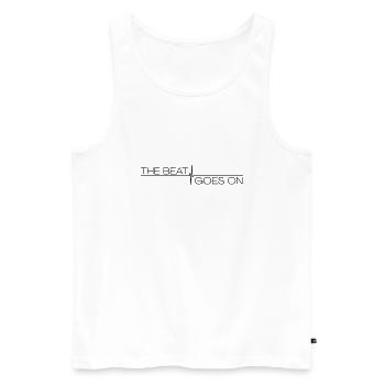 Le rythme continue Mixeur de musique DJ - Débardeur bio Premium Homme - blanc - Devant - AI Model Male 178 light (178cm)