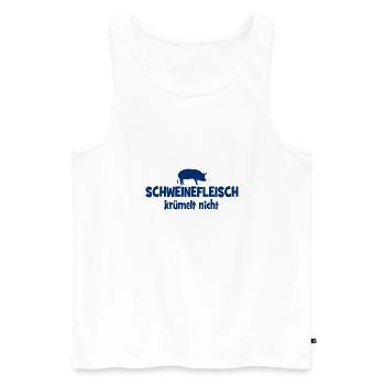 Schweinefleisch krümelt nicht - Grill - grillen - Männer Premium Bio Tank Top - Weiß - Vorne - Michal (187cm)