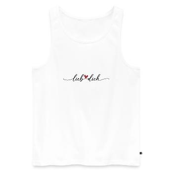Lieb dich Herz Schrift - Männer Premium Bio Tank Top - Weiß - Vorne - Michal (187cm)
