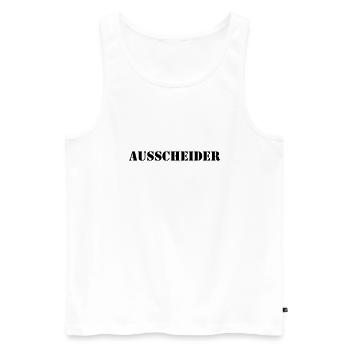 ausscheider - Männer Premium Bio Tank Top - Weiß - Vorne - AI Model Male 178 light (178cm)