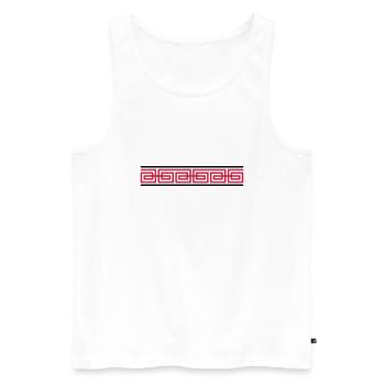 Red ornament design - Men's Premium Organic Tank Top - white - Front - AI Model Male 178 light (178cm)
