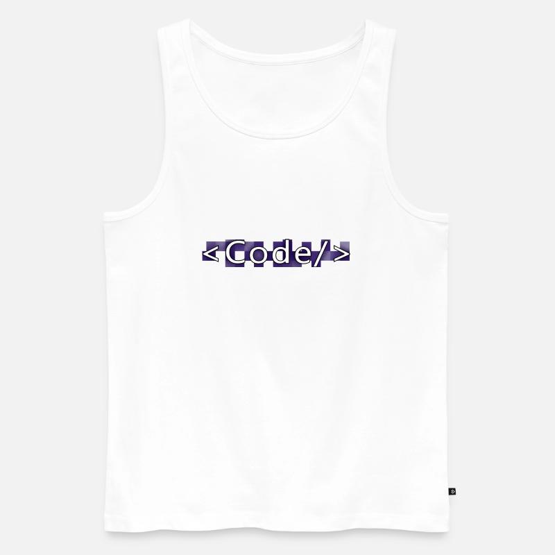 Codestil (lila) - Männer Premium Bio Tank Top - Weiß