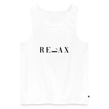 Relax - Männer Premium Bio Tank Top - Weiß - Vorne - AI Model Male 178 light (178cm)