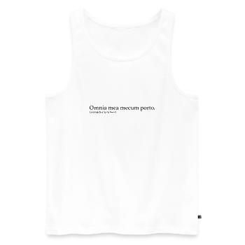 Omnia mea mecum porto. - Männer Premium Bio Tank Top - Weiß - Vorne - Michal (187cm)