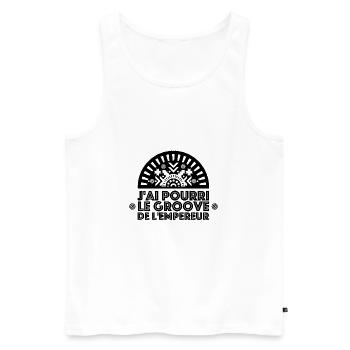 Kuzco / Le Groove de l'Empereur - Débardeur bio Premium Homme - blanc - Devant - AI Model Male 178 light (178cm)