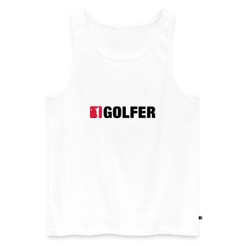 golf__2__f2 - Débardeur bio Premium Homme - blanc - Devant - Michal (187cm)