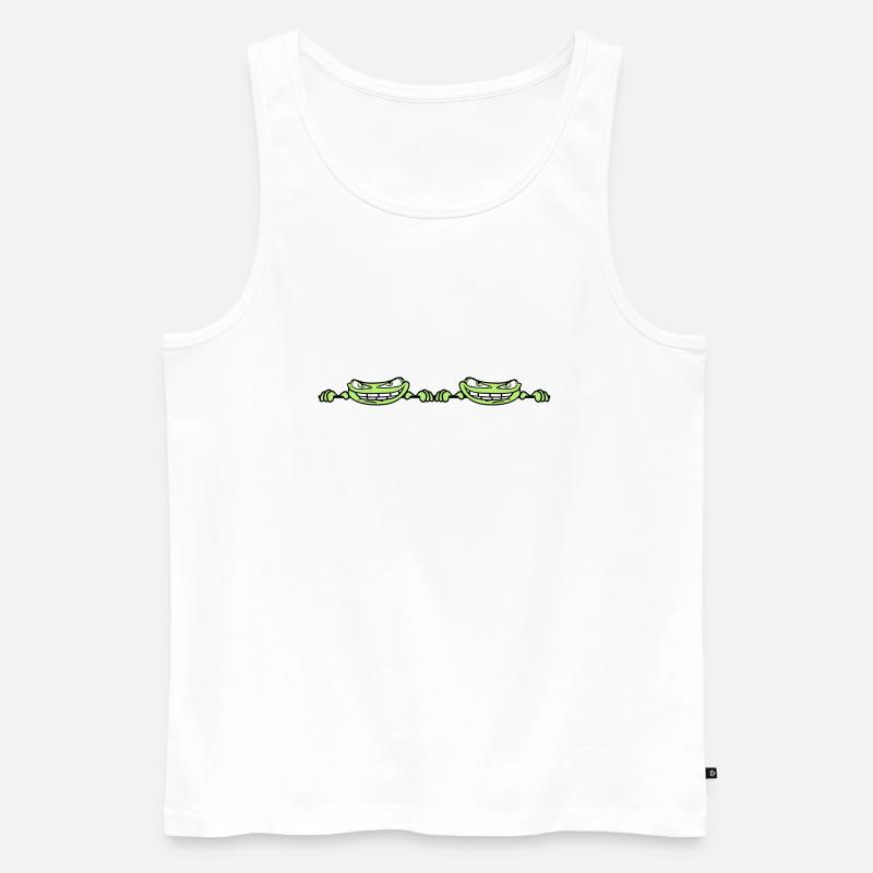 2 freunde team paar duo verstecken rahmen text - Männer Premium Bio Tank Top - Weiß