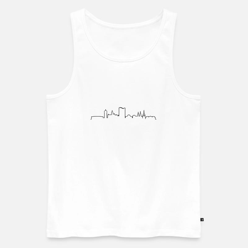 Skyline Chemnitz Linie - Männer Premium Bio Tank Top - Weiß
